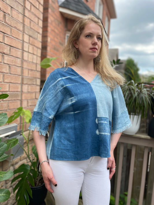 Linen V-Neck Top