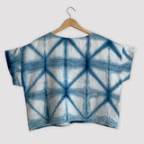 Boxy Linen Blouse In High Contrast Indigo