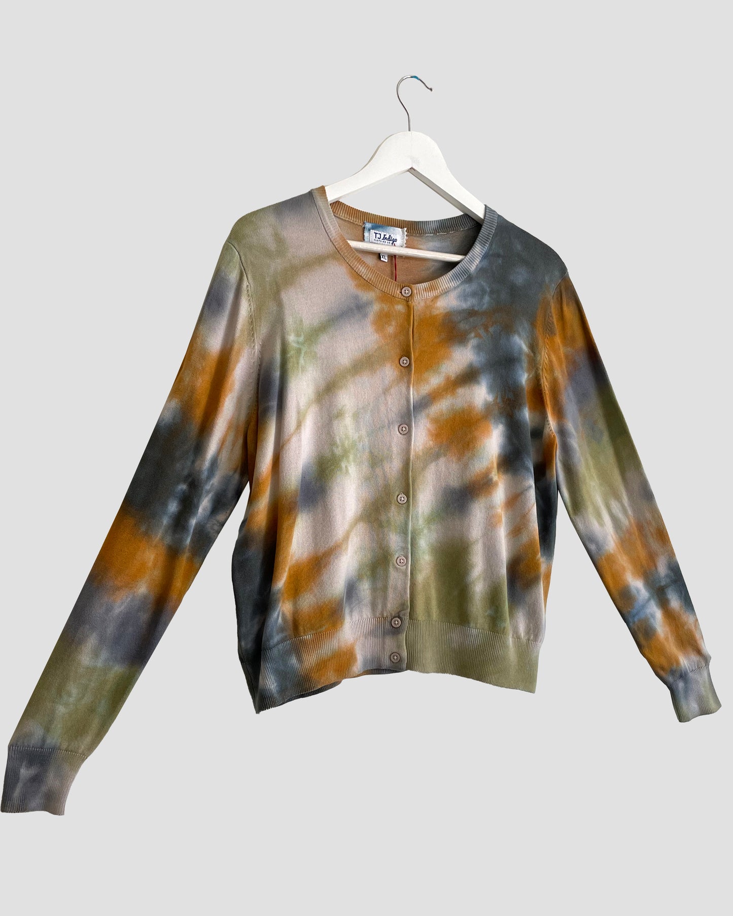 Tie Dye Button- Up Crew Neck Cardigan