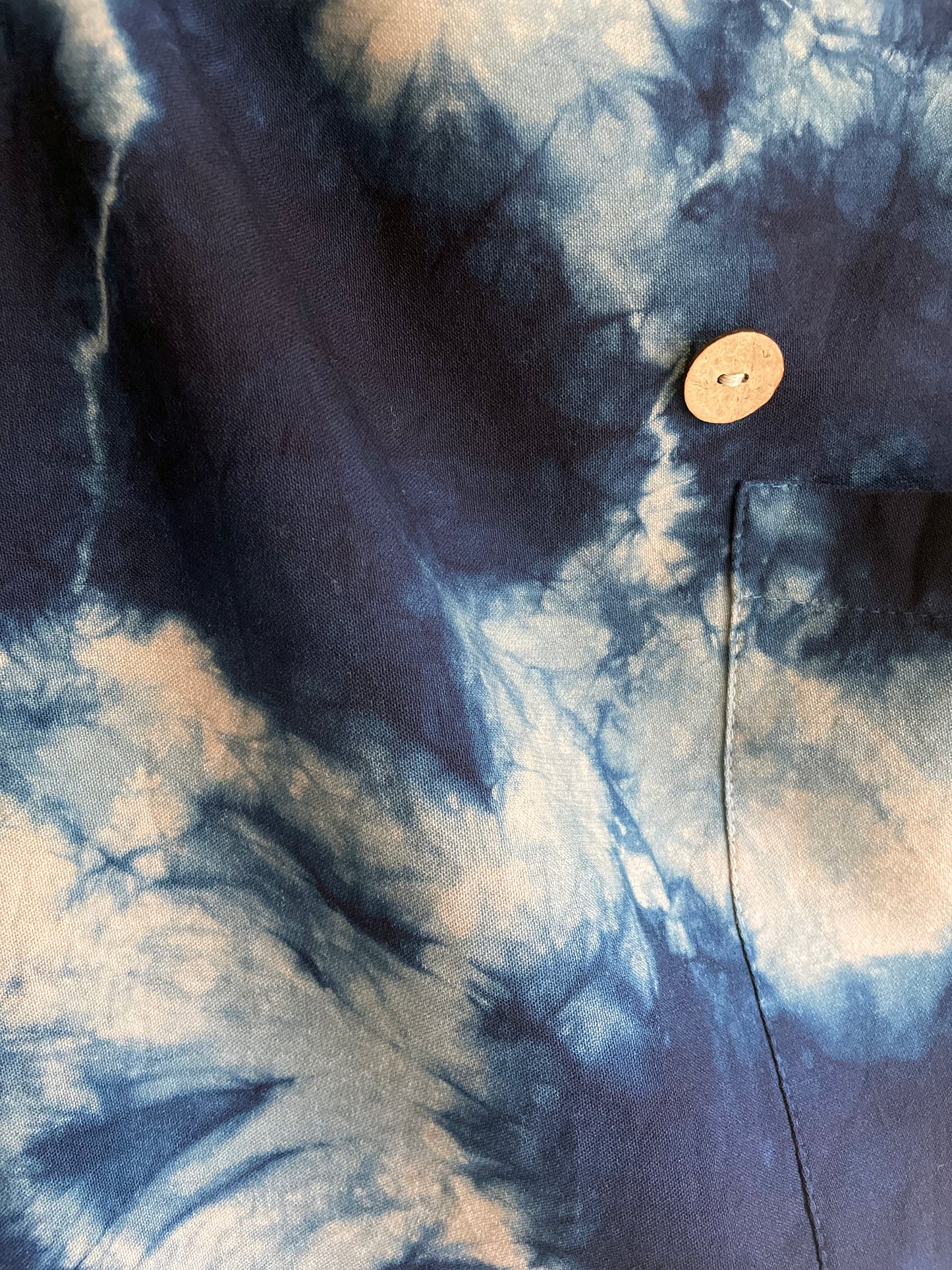 XL Merino Wool Waterfall Jacket In Abstract Indigo Shibori