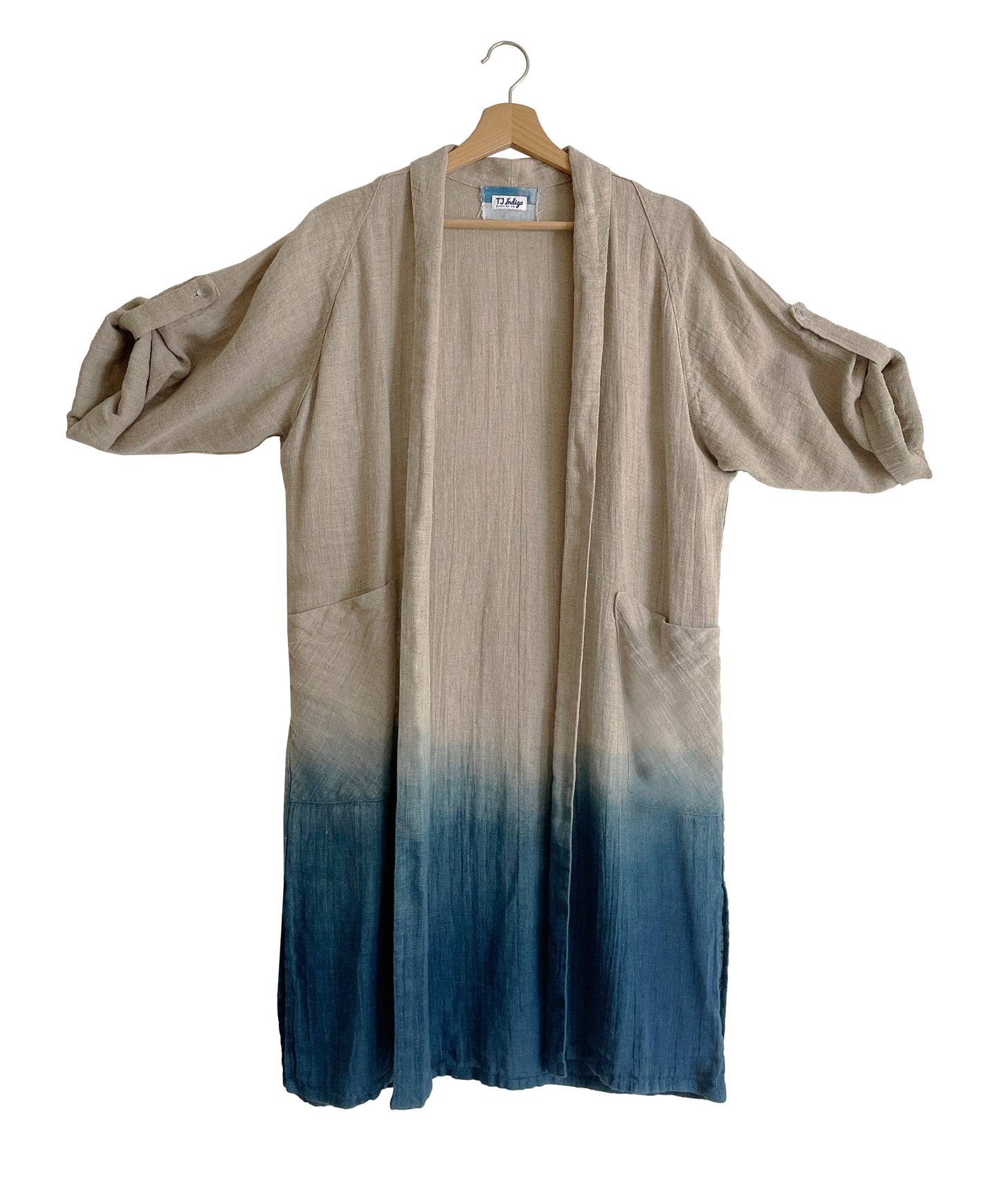 Linen Kimono in Indigo Ombre