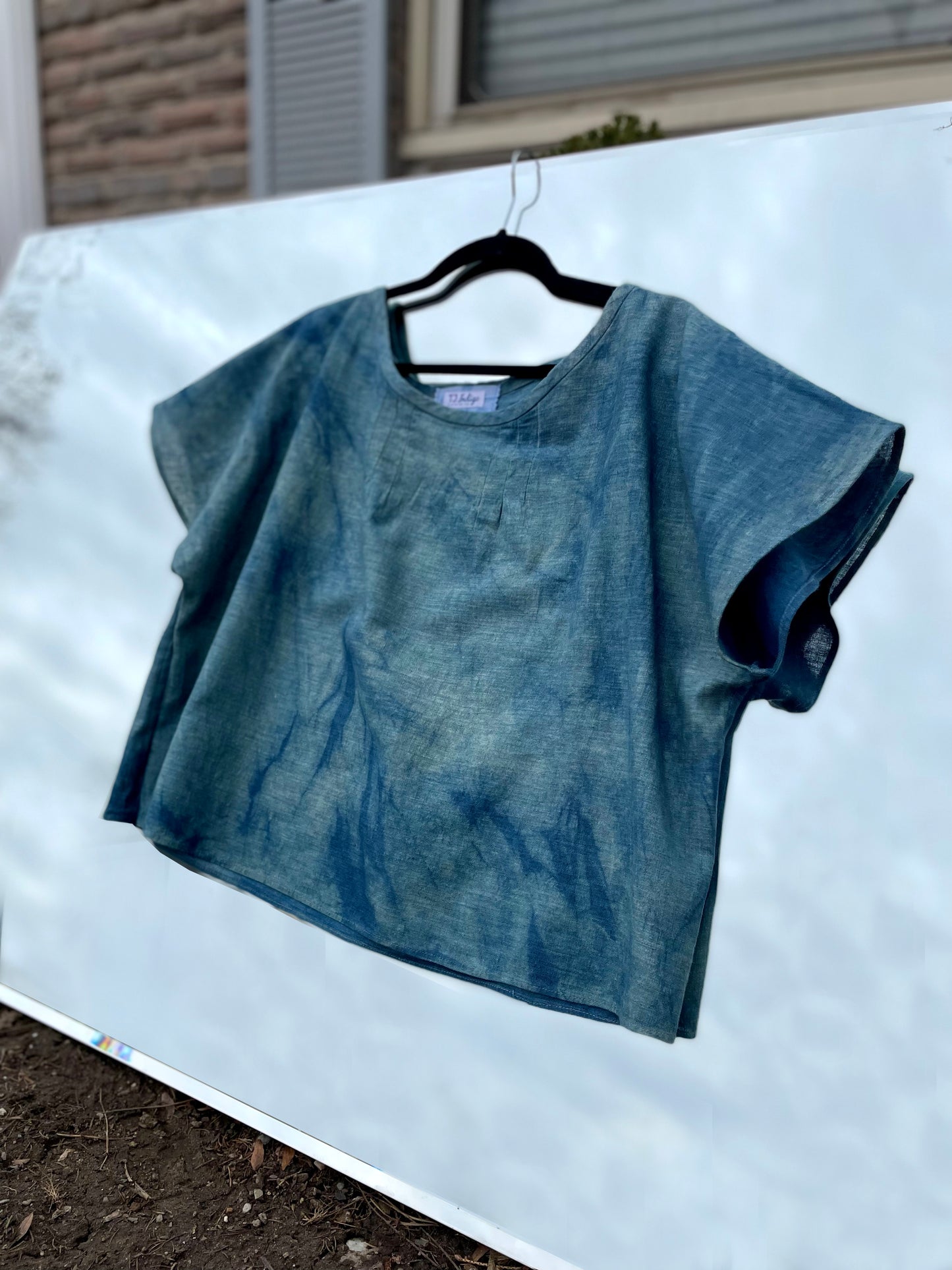 Linen Top in Arashi Shibori