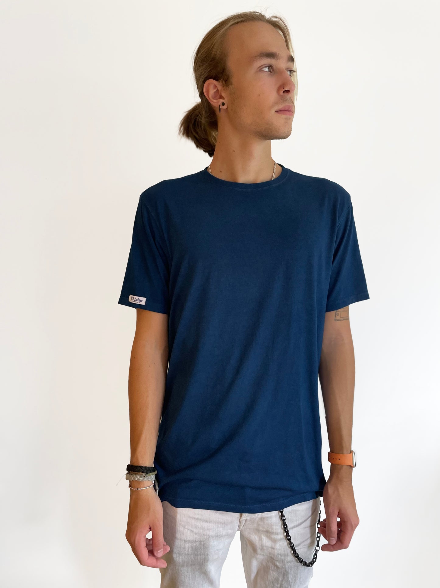 Men's Solid Indigo Cotton T-shirt