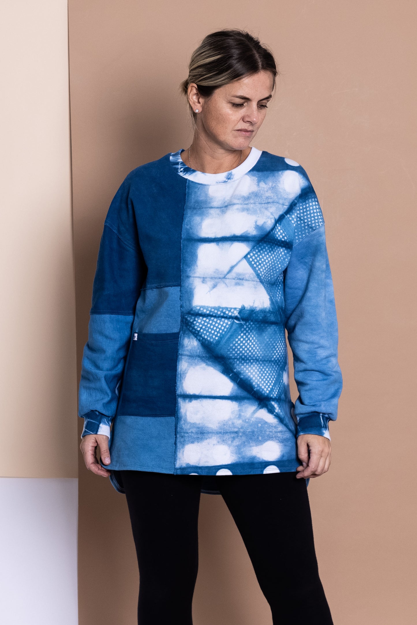 Organic Cotton Patchwork Sweatshirt Tunic