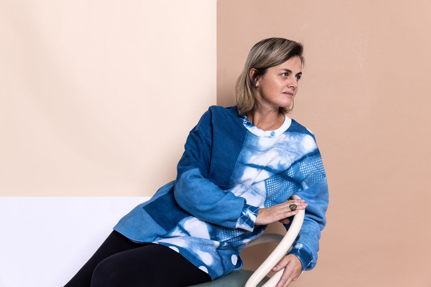 Organic Cotton Patchwork Sweatshirt Tunic